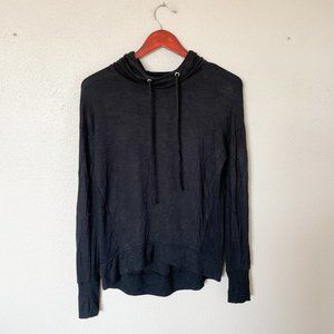Athleta Black Hi Lo Hooded Sweatshirt